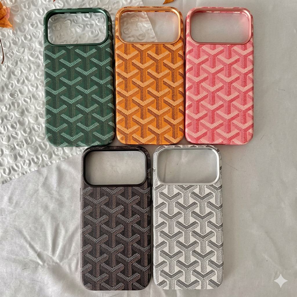 Goyard leather Case iPhone 17